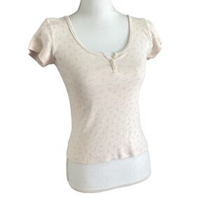 Brandy Melville Floral Short Sleeve Top